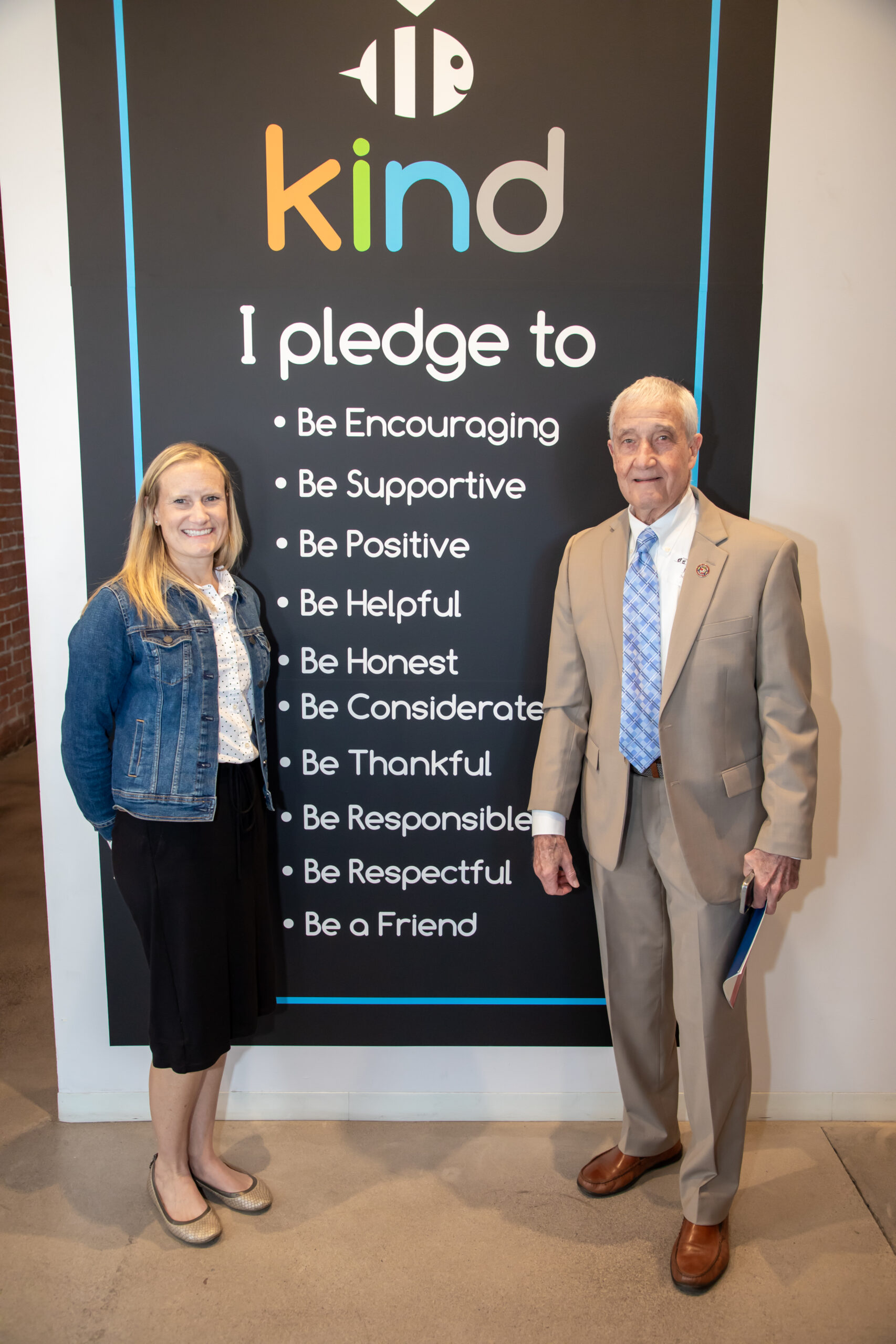 Jane Andersen and Maricopa County Supervisor Jack Sellers at the BE KIND Community Education Center